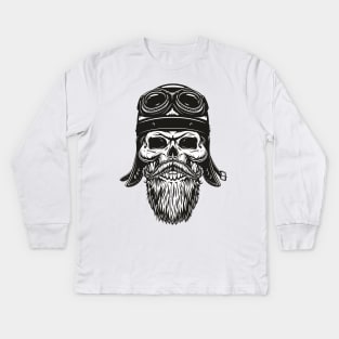 Biker Skull Kids Long Sleeve T-Shirt